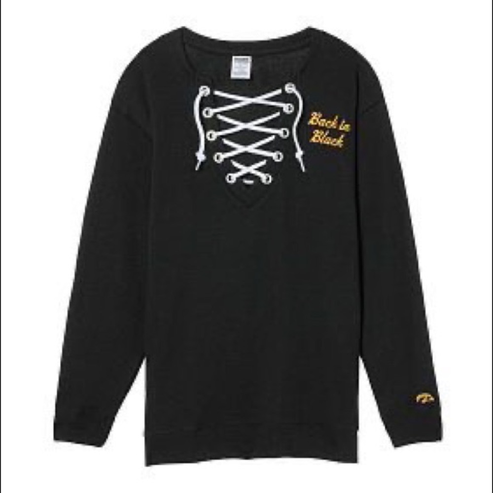 Iowa Hawkeyes 🖤💛 Lace-Front Sweatshirt